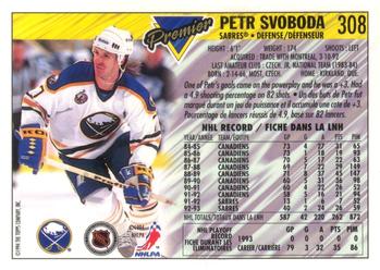 1993-94 O-Pee-Chee Premier - Gold #308 Petr Svoboda Back
