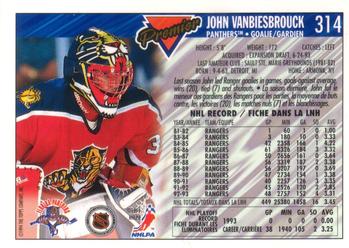 1993-94 O-Pee-Chee Premier - Gold #314 John Vanbiesbrouck Back