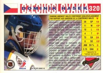 1993-94 O-Pee-Chee Premier - Gold #320 Dominik Hasek Back