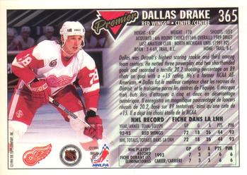 1993-94 O-Pee-Chee Premier - Gold #365 Dallas Drake Back