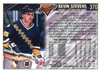 1993-94 O-Pee-Chee Premier - Gold #370 Kevin Stevens Back