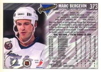 1993-94 O-Pee-Chee Premier - Gold #373 Marc Bergevin Back