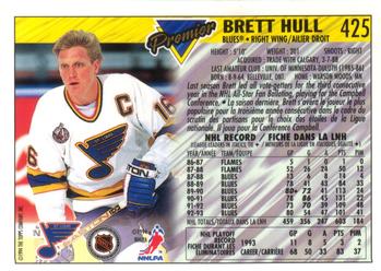 1993-94 O-Pee-Chee Premier - Gold #425 Brett Hull Back