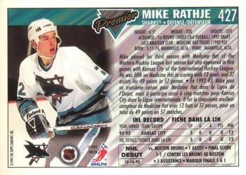1993-94 O-Pee-Chee Premier - Gold #427 Mike Rathje Back