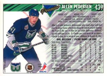 1993-94 O-Pee-Chee Premier - Gold #439 Allen Pedersen Back