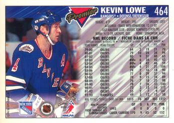 1993-94 O-Pee-Chee Premier - Gold #464 Kevin Lowe Back