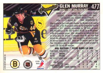 1993-94 O-Pee-Chee Premier - Gold #477 Glen Murray Back