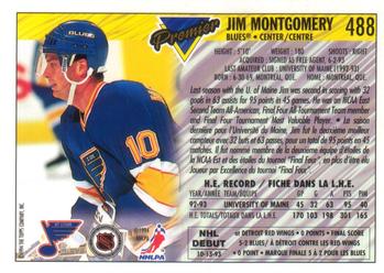 1993-94 O-Pee-Chee Premier - Gold #488 Jim Montgomery Back