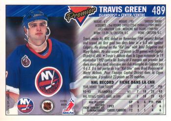 1993-94 O-Pee-Chee Premier - Gold #489 Travis Green Back