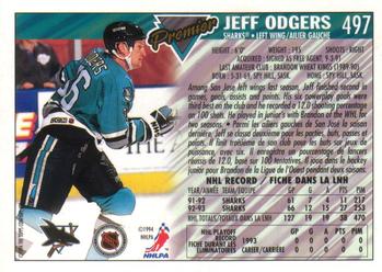 1993-94 O-Pee-Chee Premier - Gold #497 Jeff Odgers Back