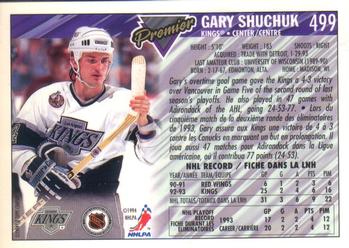 1993-94 O-Pee-Chee Premier - Gold #499 Gary Shuchuk Back