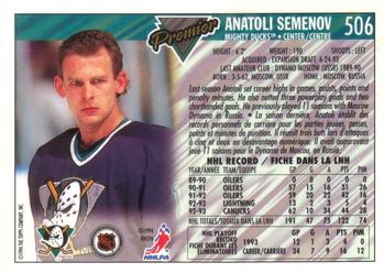 1993-94 O-Pee-Chee Premier - Gold #506 Anatoli Semenov Back