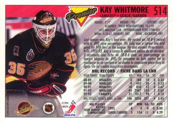 1993-94 O-Pee-Chee Premier - Gold #514 Kay Whitmore Back