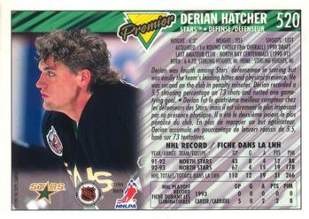 1993-94 O-Pee-Chee Premier - Gold #520 Derian Hatcher Back