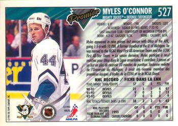 1993-94 O-Pee-Chee Premier - Gold #527 Myles O'Connor Back
