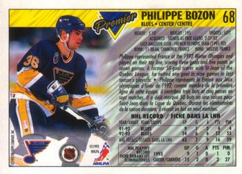 1993-94 O-Pee-Chee Premier - Gold #68 Philippe Bozon Back