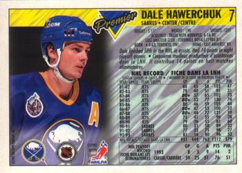 1993-94 O-Pee-Chee Premier - Gold #7 Dale Hawerchuk Back
