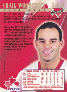 1993-94 O-Pee-Chee Premier - Team Canada #5 Craig Woodcroft Back