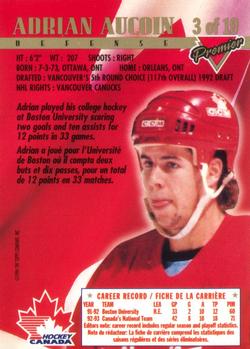 1993-94 O-Pee-Chee Premier - Team Canada #3 Adrian Aucoin Back