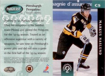 1993-94 Parkhurst - Calder Candidates Gold #C5 Markus Naslund Back