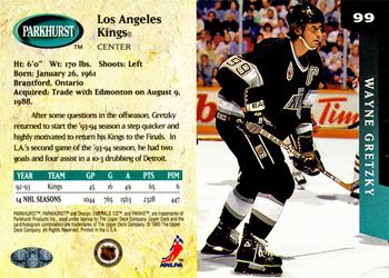 1993-94 Parkhurst - Emerald Ice #99 Wayne Gretzky Back