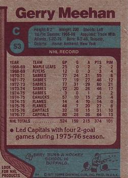 1977-78 Topps #53 Gerry Meehan Back