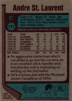 1977-78 Topps #171 Andre St. Laurent Back
