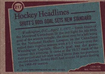 1977-78 Topps #217 Steve Shutt Back