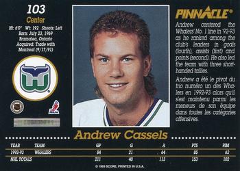 1993-94 Pinnacle Canadian #103 Andrew Cassels Back