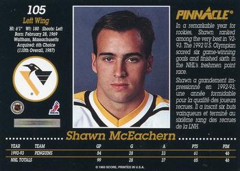 1993-94 Pinnacle Canadian #105 Shawn McEachern Back