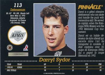 1993-94 Pinnacle Canadian #113 Darryl Sydor Back