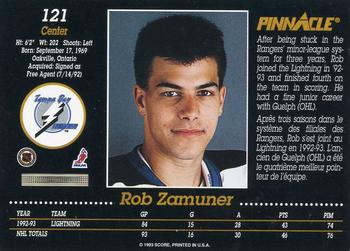 1993-94 Pinnacle Canadian #121 Rob Zamuner Back