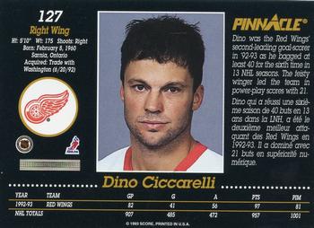 1993-94 Pinnacle Canadian #127 Dino Ciccarelli Back