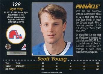 1993-94 Pinnacle Canadian #129 Scott Young Back