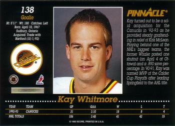 1993-94 Pinnacle Canadian #138 Kay Whitmore Back