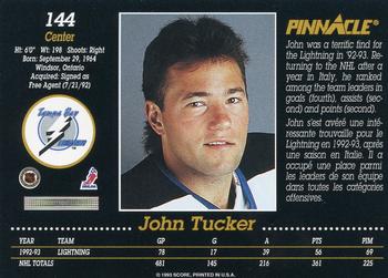 1993-94 Pinnacle Canadian #144 John Tucker Back