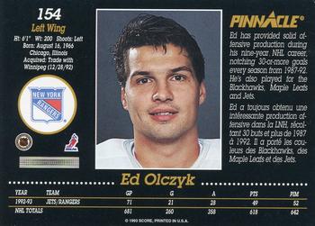 1993-94 Pinnacle Canadian #154 Ed Olczyk Back