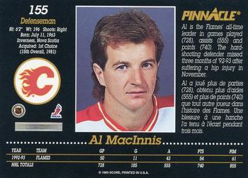 1993-94 Pinnacle Canadian #155 Al MacInnis Back