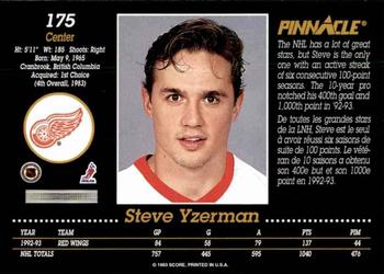 1993-94 Pinnacle Canadian #175 Steve Yzerman Back
