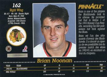 1993-94 Pinnacle Canadian #162 Brian Noonan Back