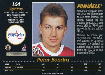 1993-94 Pinnacle Canadian #164 Peter Bondra Back