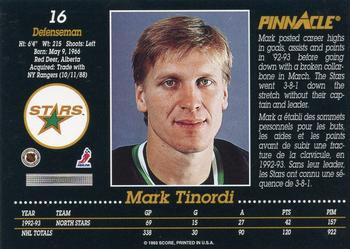 1993-94 Pinnacle Canadian #16 Mark Tinordi Back