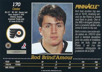 1993-94 Pinnacle Canadian #170 Rod Brind'Amour Back