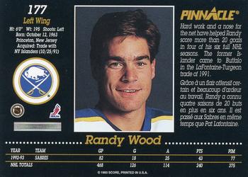 1993-94 Pinnacle Canadian #177 Randy Wood Back