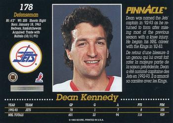 1993-94 Pinnacle Canadian #178 Dean Kennedy Back