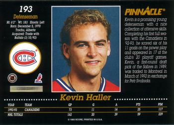 1993-94 Pinnacle Canadian #193 Kevin Haller Back