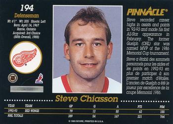 1993-94 Pinnacle Canadian #194 Steve Chiasson Back