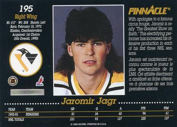 1993-94 Pinnacle Canadian #195 Jaromir Jagr Back
