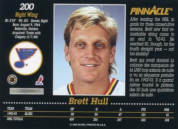 1993-94 Pinnacle Canadian #200 Brett Hull Back