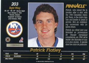 1993-94 Pinnacle Canadian #203 Patrick Flatley Back